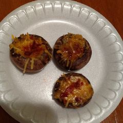 A picture of Cheese, Bacon, Ranch Stuffed Mushrooms.