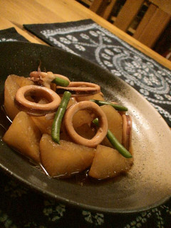 A picture of My Mother's Recipe Simmered Squid and Daikon Radish.