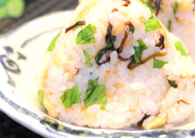 Tempura Crumbs and Salted Konbu Rice Balls