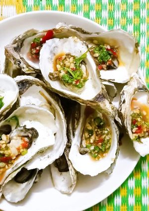 Hình của món Hàu nướng tỏi ớt.