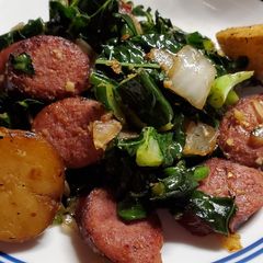 A picture of Kale, Sausage and Potato Skillet.