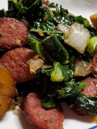 Simple Way Prepare Recipe Kale, Sausage and Potato Skillet that is Delicious, Addictive}