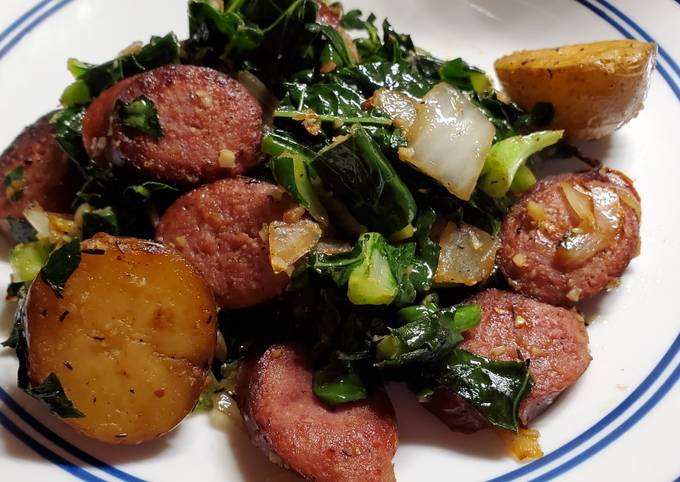 Recipe of Homemade Kale, Sausage and Potato Skillet