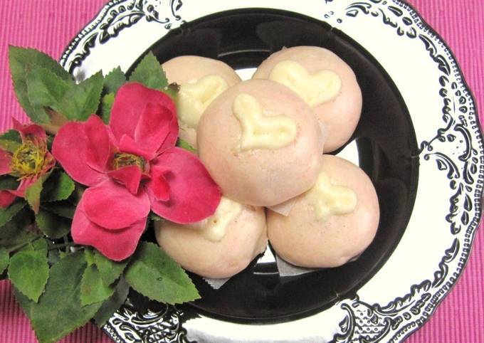 Who Else Wants To Know How To Super Easy! Red and White Heart Manju (Steamed Buns) for Valentine&#39;s Day