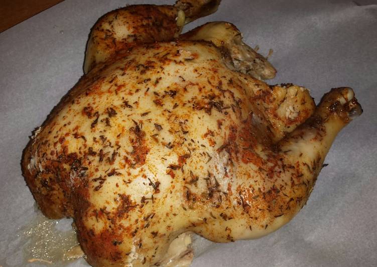 Step-by-Step Guide to Prepare Homemade Steve&#39;s Roasted CrockPot Chicken (Whole Chicken)