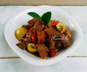 Resep mudah Sate goreng daging sapi (oseng sate) Enak Sederhana