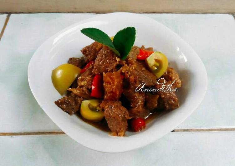 Sate goreng daging sapi (oseng sate)