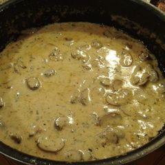 A picture of Butter poached mushrooms..