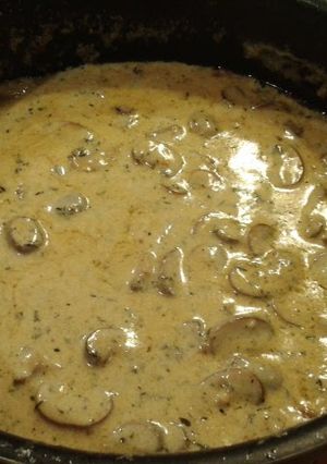 A picture of Butter poached mushrooms..