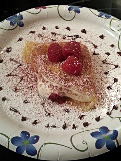 A picture of Tinklee's Raspberry Crepes.
