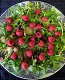 Balsamic Raspberry Arugula Salad - Vegan