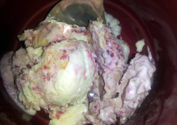 Recipe: Appetizing Raspberry  Cheesecake Ice Cream (Easy!!!)