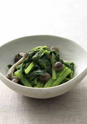 A picture of Nanohana & Shimeji Mushroom Namul.