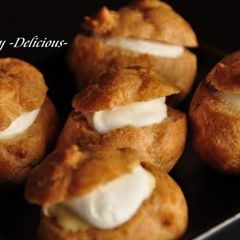 Foolproof Easy Cream Puffs Prepared in the Microwave A picture of Foolproof Easy Cream Puffs Prepared in the Microwave.