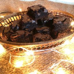 A picture of Dark chocolate fudge brownie.