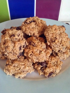 A picture of Vickys Oatmeal Raisin Cookies, GF DF EF SF NF.