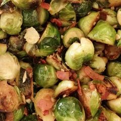 A picture of Garlic, bacon brussels sprouts..
