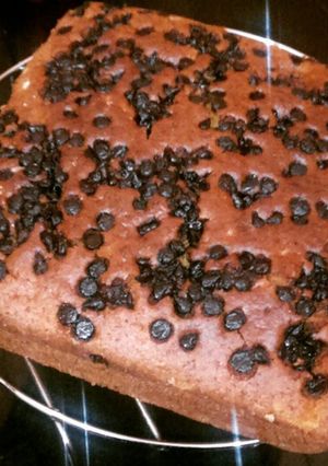 A picture of Yummiest Orange Chocolate Chip Cake (eggless).