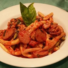 Sausage and Turkey Tri-Coloured Pasta A picture of Sausage and Turkey Tri-Coloured Pasta.