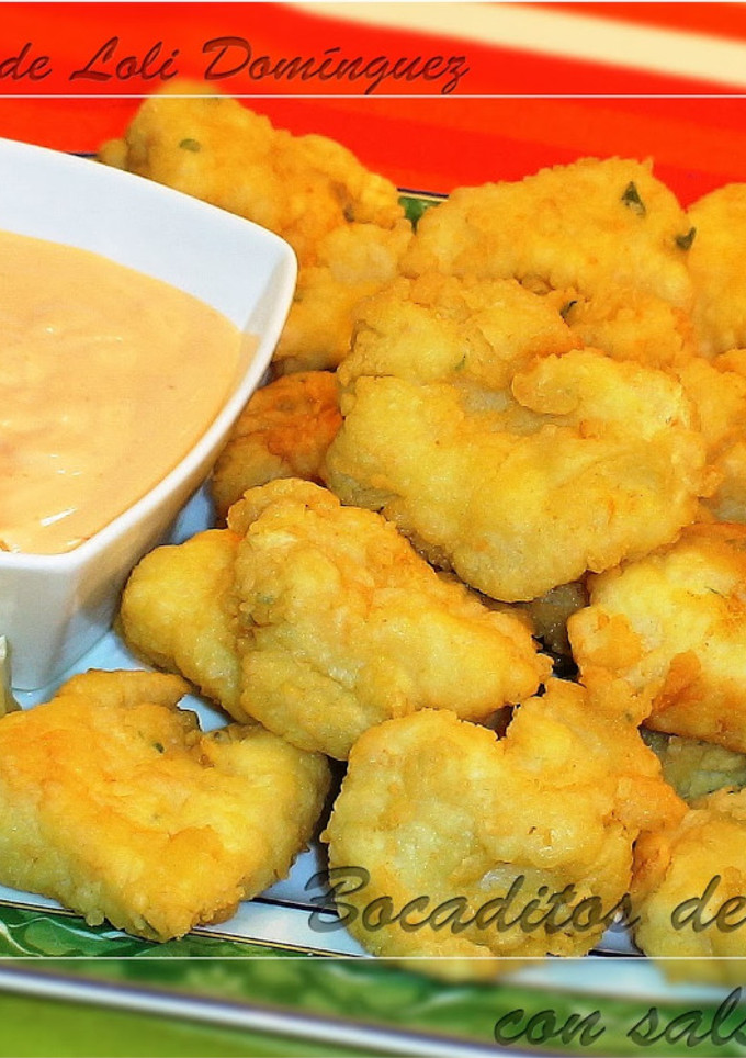 Una foto de Bocaditos de Panga con salsa rosa
