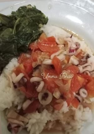 Foto resep Nasi Gami Cumi tanpa cobek batu.