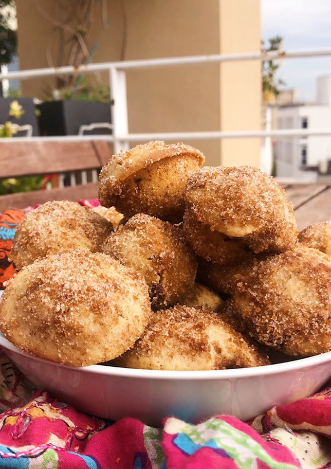 Una foto de Mini magdalenas de canela rellenas de nutella