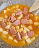 CALDO DE PAPA CON SALCHICHAS 🥔