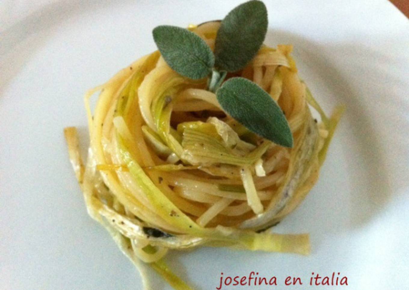 Spaghetti with Peruvian / Spaghetti with Leeks