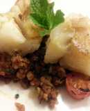 Pan seared cod with homemade chorizo