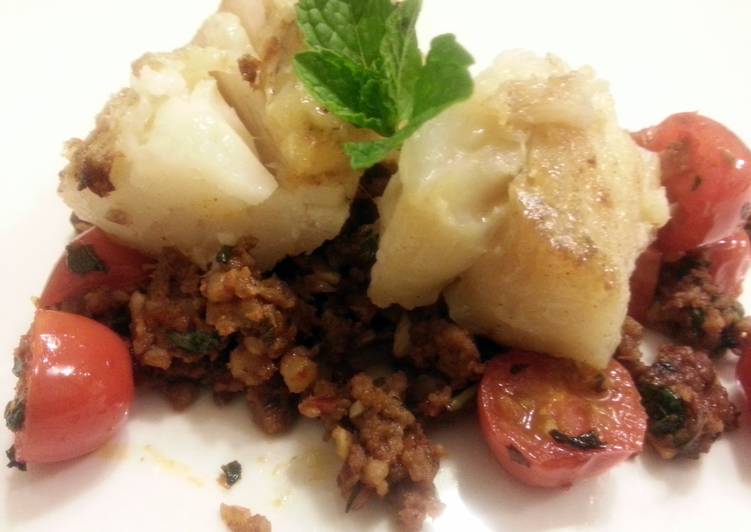 Step-by-Step Guide to Make Homemade Pan seared cod with homemade chorizo