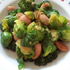 Warm Brussels Sprout & Broccoli Salad A picture of Warm Brussels Sprout & Broccoli Salad.
