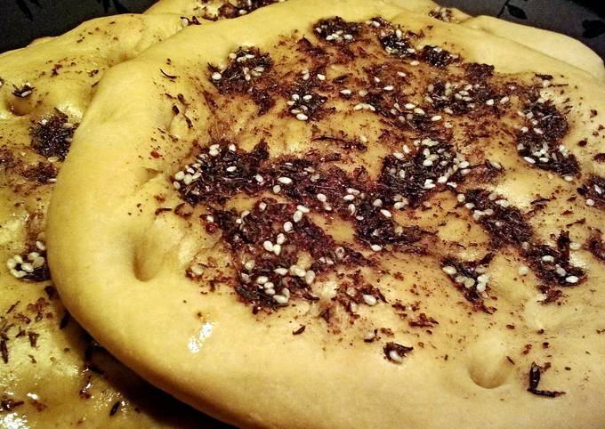 Recipe of Homemade Middle Eastern Flatbread with Zaatar seasoning
