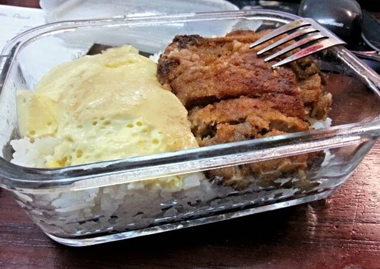 Recipe of Perfect Bread Crumb Pork Chop and Steam Egg Lunch Box