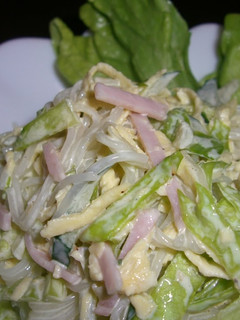 A picture of Cellophane Noodles and Lettuce Salad with Mayonnaise.