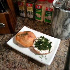 A picture of Wheat Bagel & Lox.