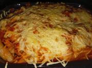 Una foto de macarrones al horno sin carne