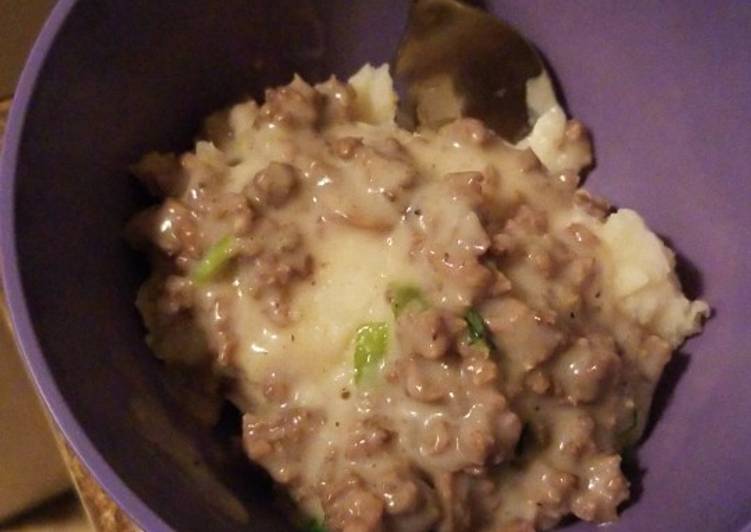 Simple Way to Prepare Perfect Hamburger Gravy & Mashed Potatoes