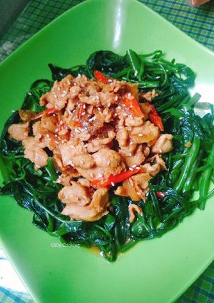 Foto resep Kangkung siram ayam
