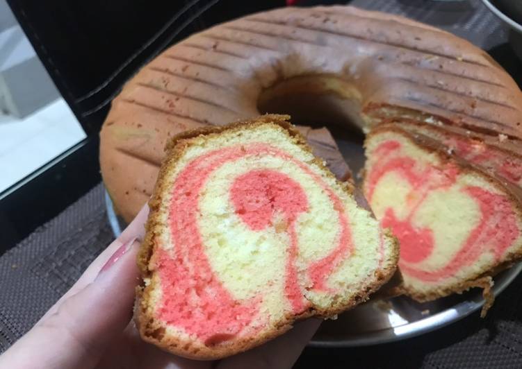 Strawberry 🍓 Marmer Cake Super Lembut