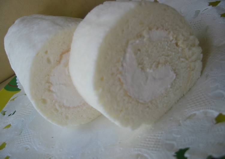Recipe of Super Quick Homemade Swiss Roll Cake with Snow-White Swirls