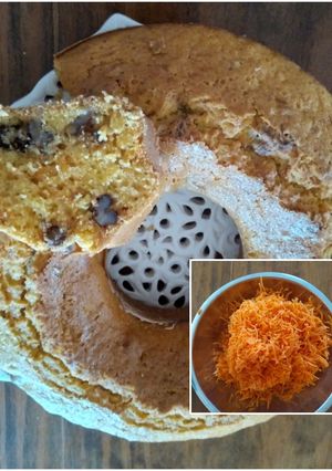 Una foto de Torta húmeda de zanahoria y nuez