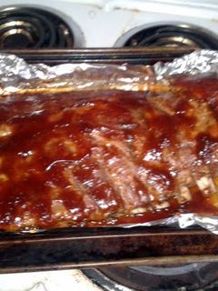 A picture of hot n sweet bbq ribs.