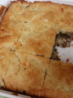 A picture of Venison Cornbread Squares.