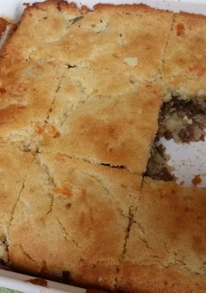 A picture of Venison Cornbread Squares.