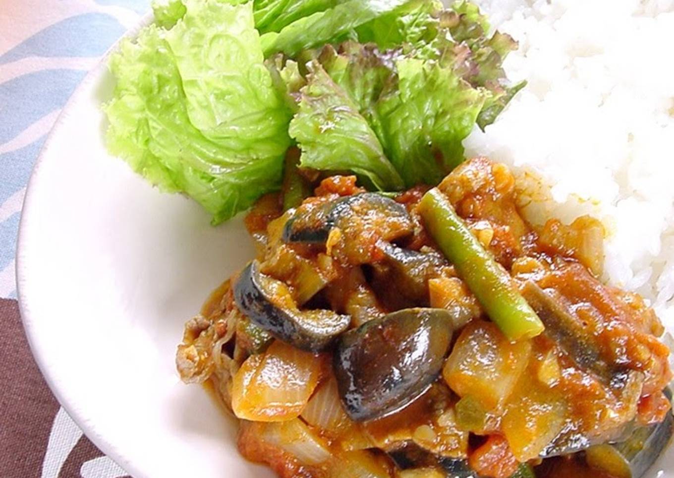 Curried Summer Veggies & Pork Simmered with Tomatoes