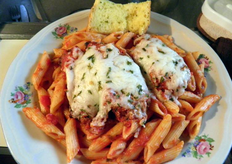 Steps to Make Perfect E -Z  Chicken Parm  and Penne