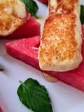 Halloumi, el queso chipriota, grillado, con sandía y menta 🧀🍉🌱 🫒 recorriendo la isla de Chipre 🇨🇾