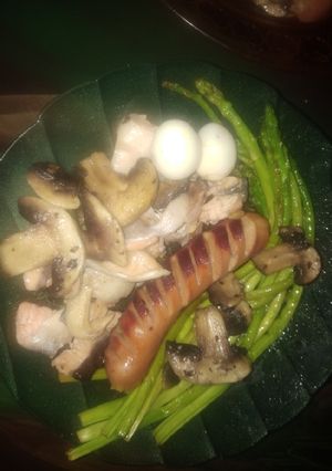 Foto resep Grilled Sausage Salmon Butter Lemon Sauce
