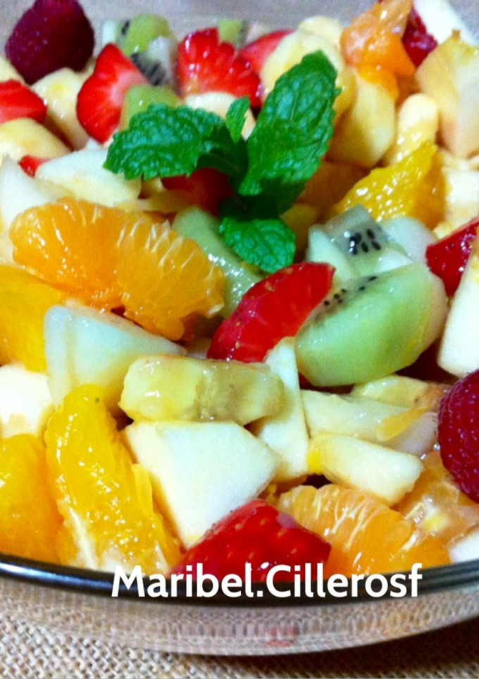 Una foto de Macedonia de fruta