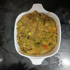 Broad beans Sabji (undhiya style) A picture of Broad beans Sabji (undhiya style).